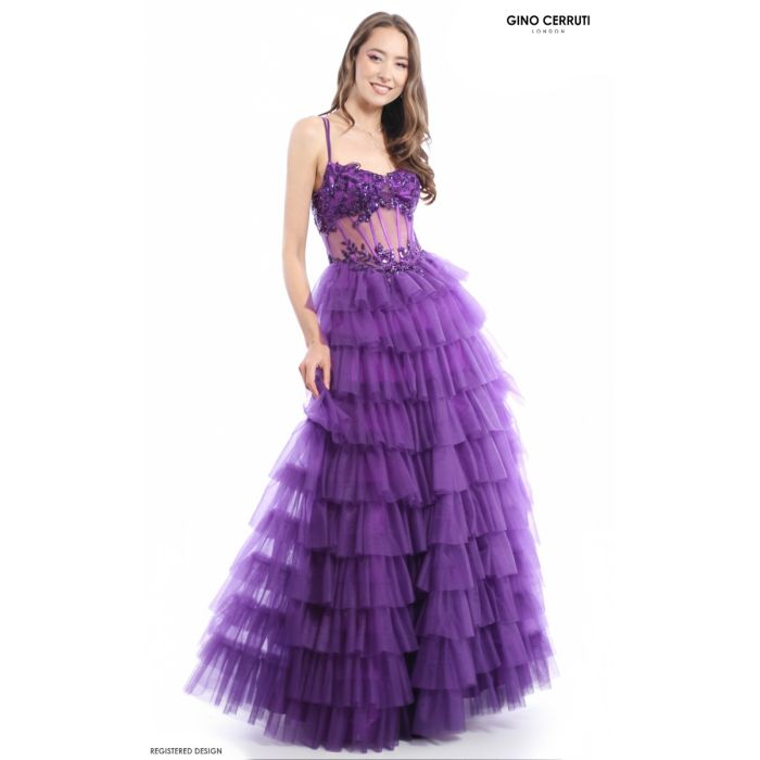 Ballkleid mit Stufen Zoey, purple