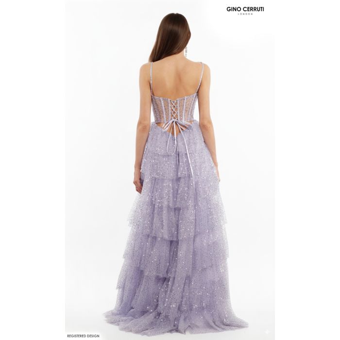 Abendkleid mit Stufen-Evelina, lilac
