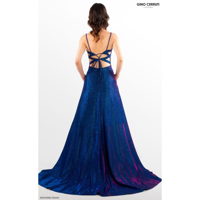 Abendkleid mit Glitzer-Emily, royal blue