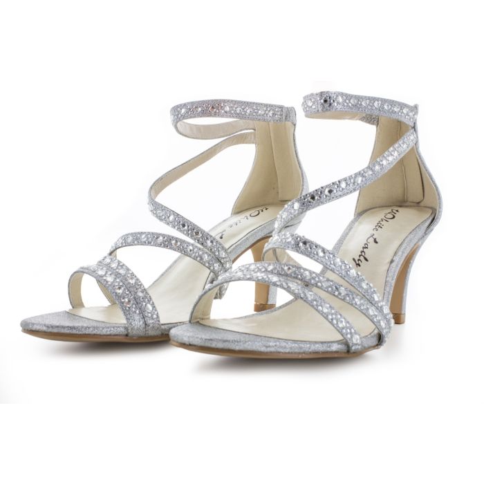 Sandalette ,glitter-silber