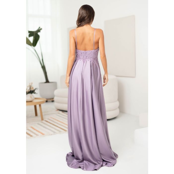 Abendkleid mit Satinrock, shiny violet