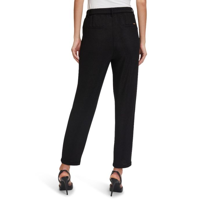 Da-Hose mit Lurex und Gürtel, black/silver