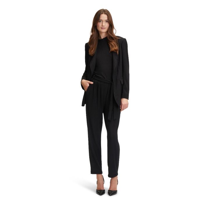 Da-Hose mit Lurex und Gürtel, black/silver
