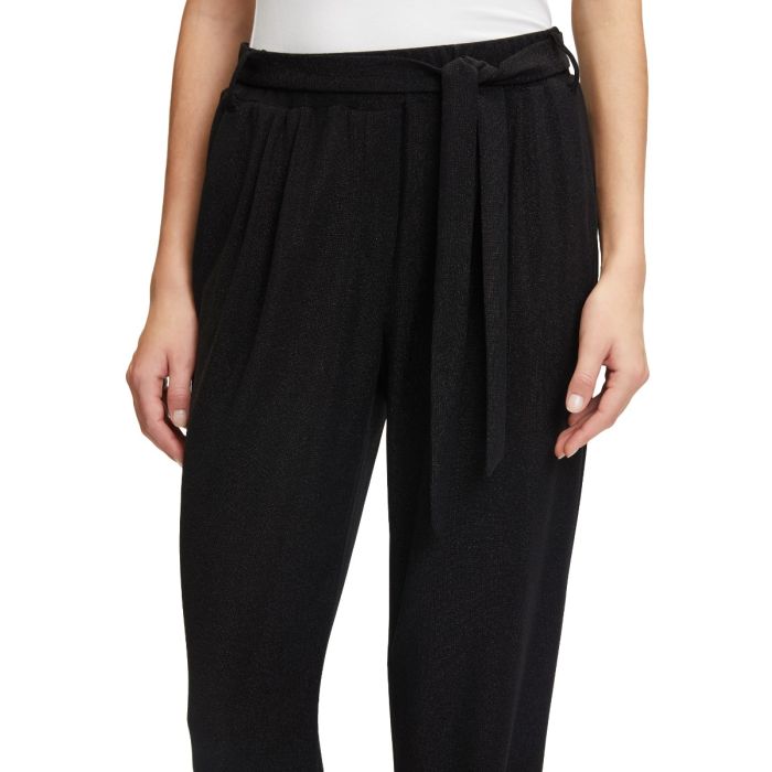 Da-Hose mit Lurex und Gürtel, black/silver