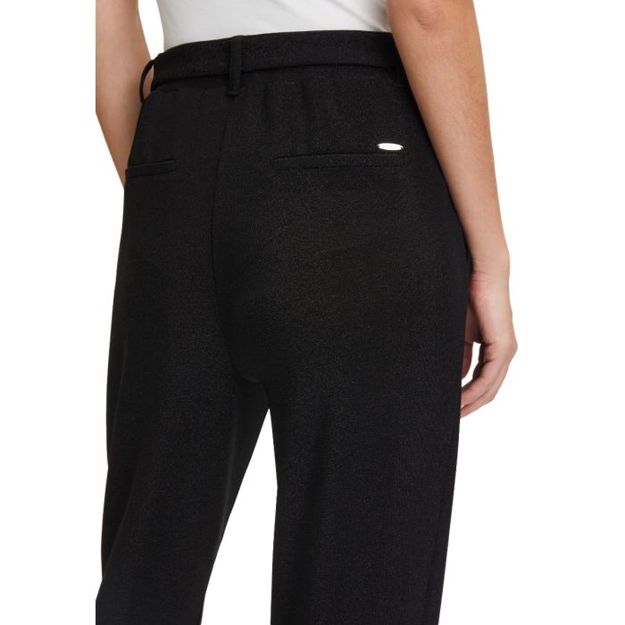 Da-Hose mit Lurex und Gürtel, black/silver