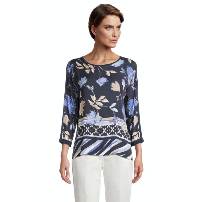 Blusenshirt,dark blue/beige