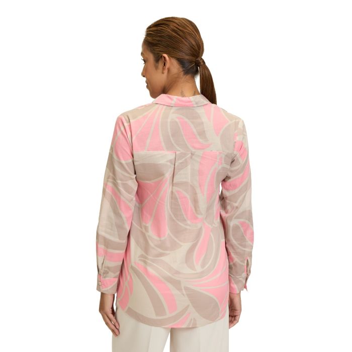 Da-Bluse, beige/flamingo