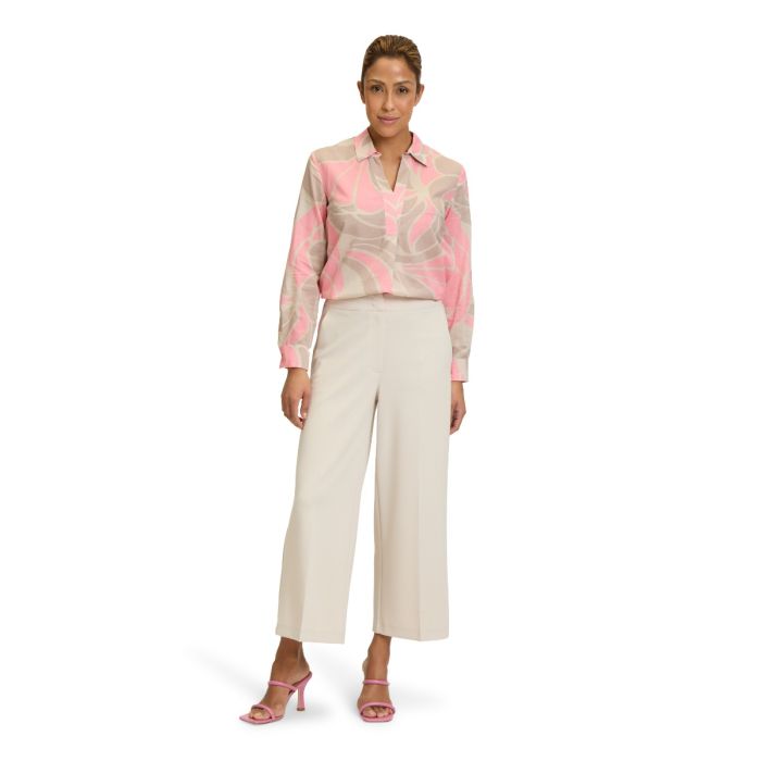 Da-Bluse, beige/flamingo