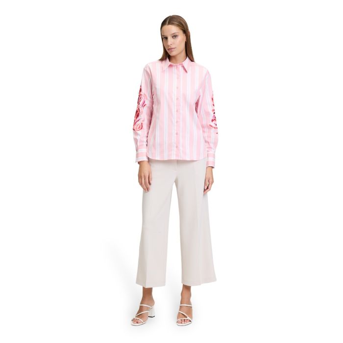 Da-Bluse, flamingo/white