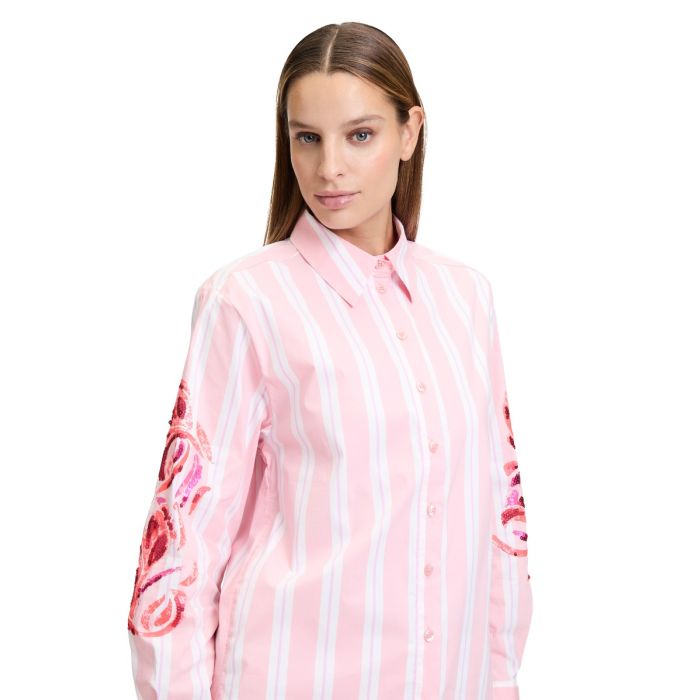Da-Bluse, flamingo/white