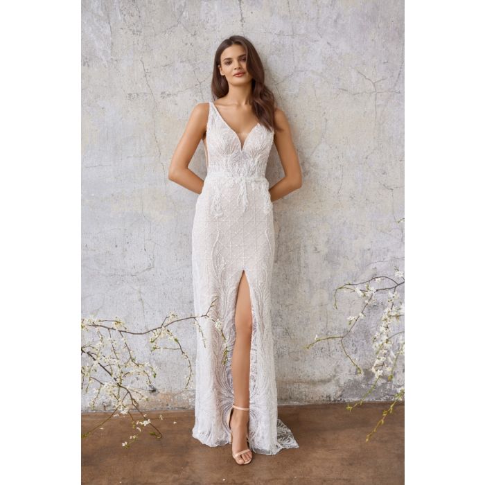 Brautkleid tiefer Rücken,beige/ivory