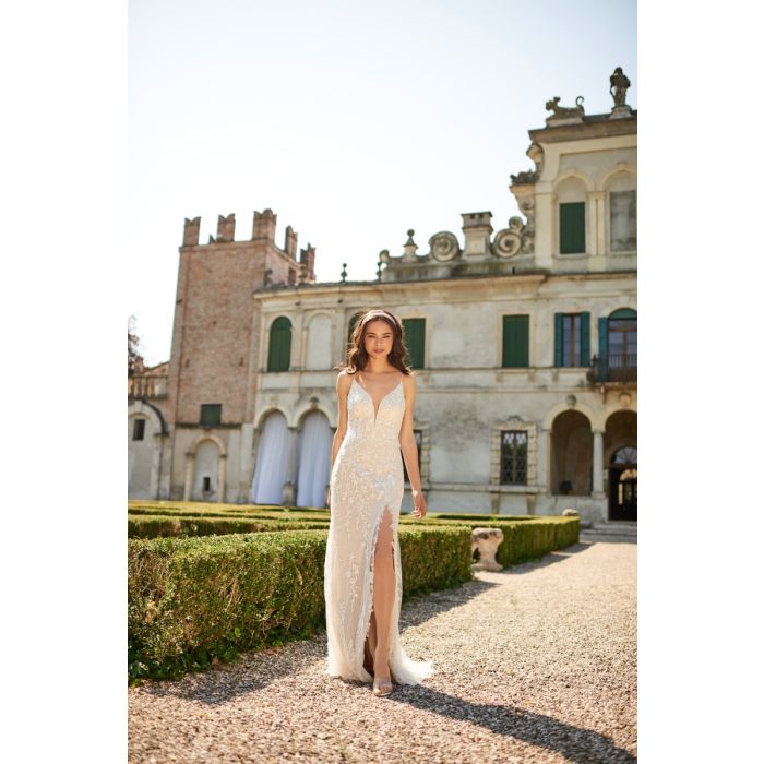Brautkleid mit hohem Schlitz,beige/ivory