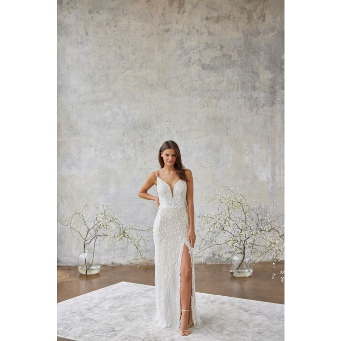 Brautkleid mit hohem Schlitz,beige/ivory
