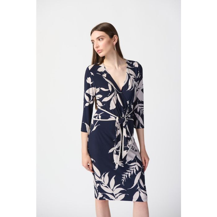 Kleid mit Arm, midnight blue/beige