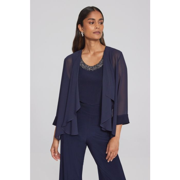 Twinset mit Perlen, marine