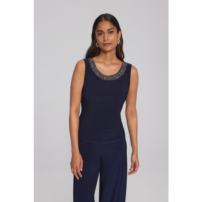 Twinset mit Perlen, marine