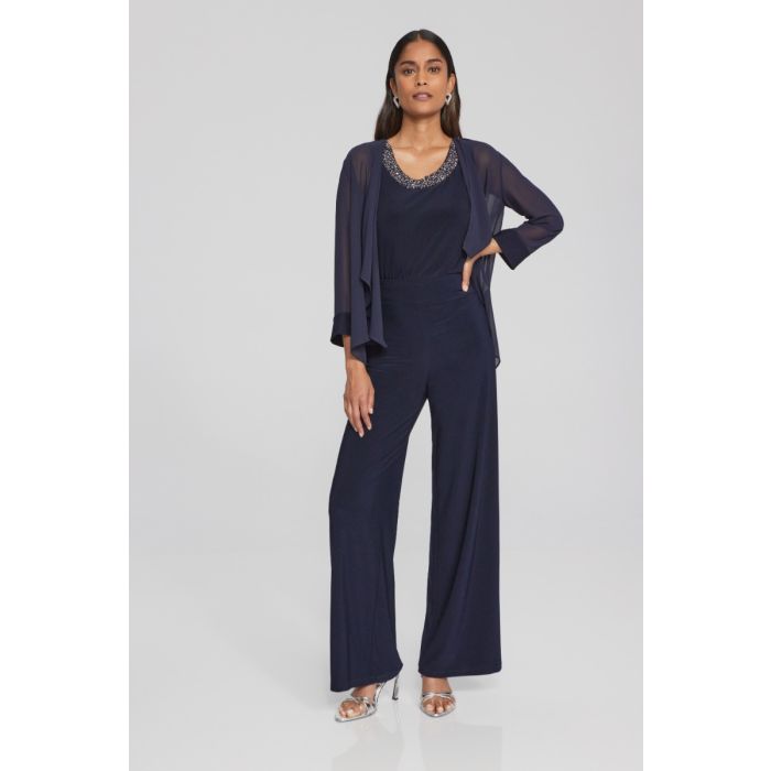 Twinset mit Perlen, marine