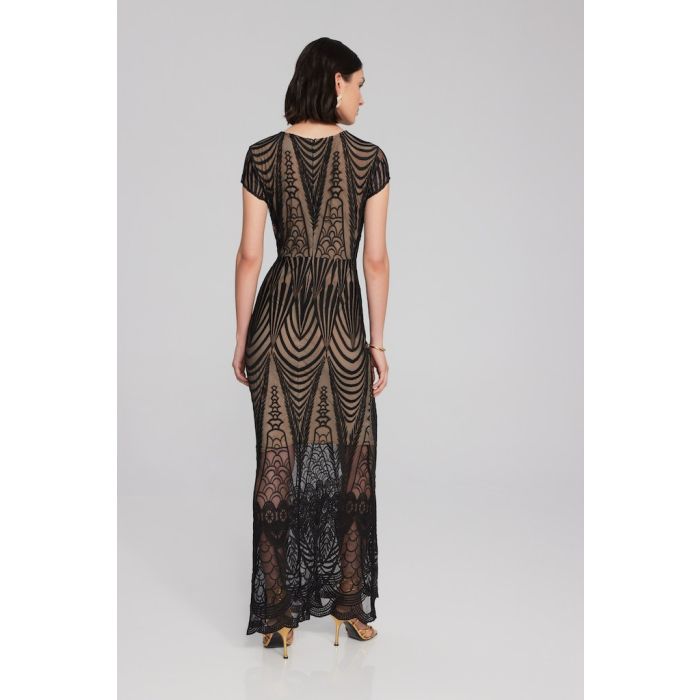 Abendkleid mit Spitze, black/nude