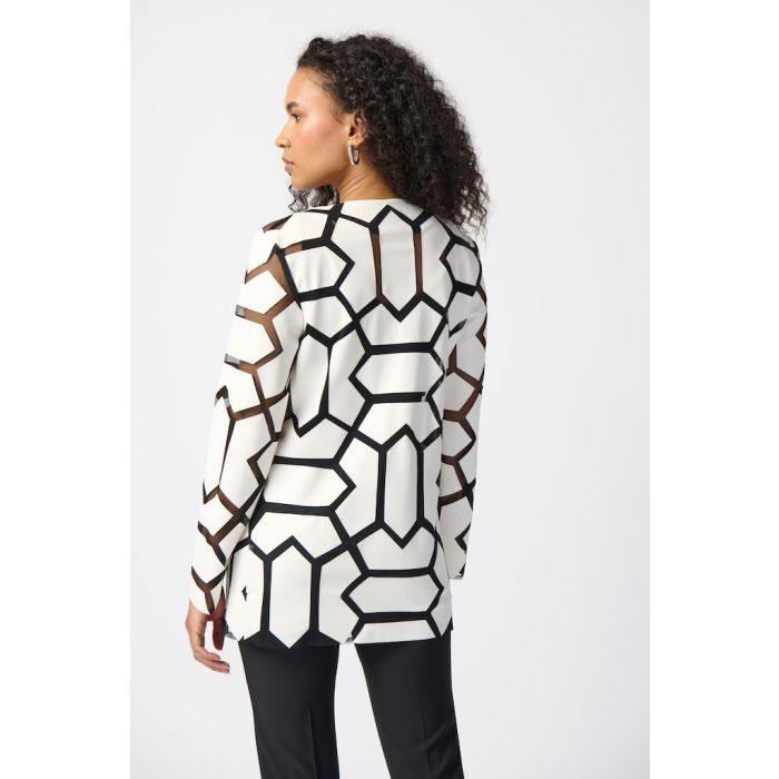 Mesh-Jacke aus Lederimitat, vanilla/black