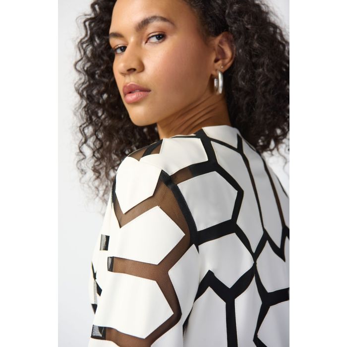 Mesh-Jacke aus Lederimitat, vanilla/black