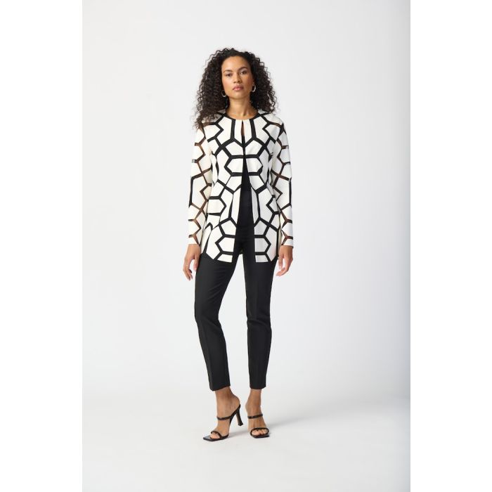 Mesh-Jacke aus Lederimitat, vanilla/black