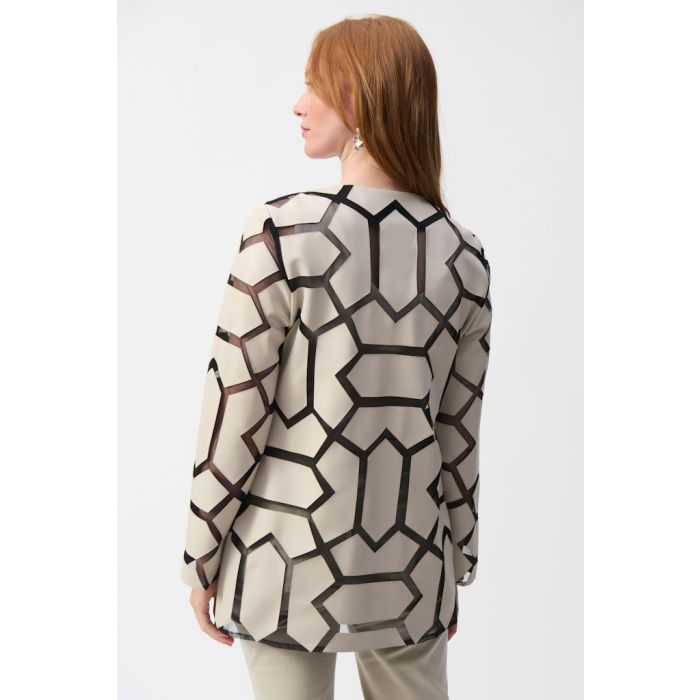 Mesh-Jacke aus Lederimitat, perlmutt/black