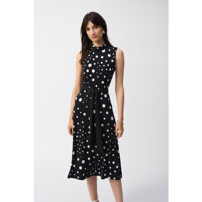 Kleid mit Punkten, black/white