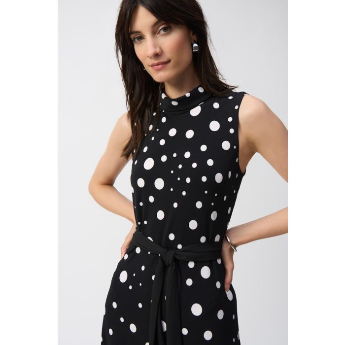 Kleid mit Punkten, black/white