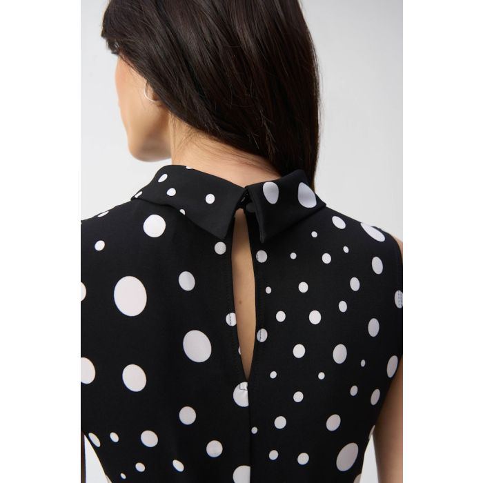 Kleid mit Punkten, black/white