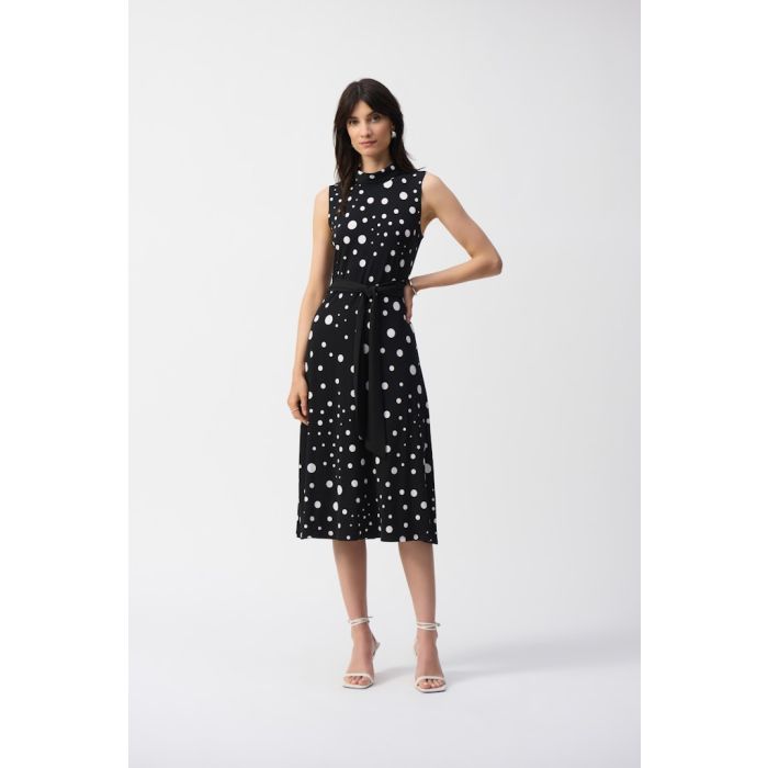 Kleid mit Punkten, black/white