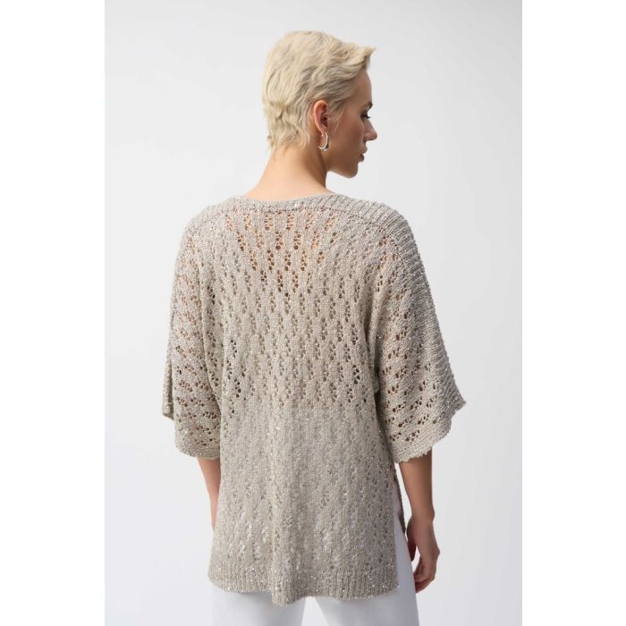 Pointelle-Pullover, champagner