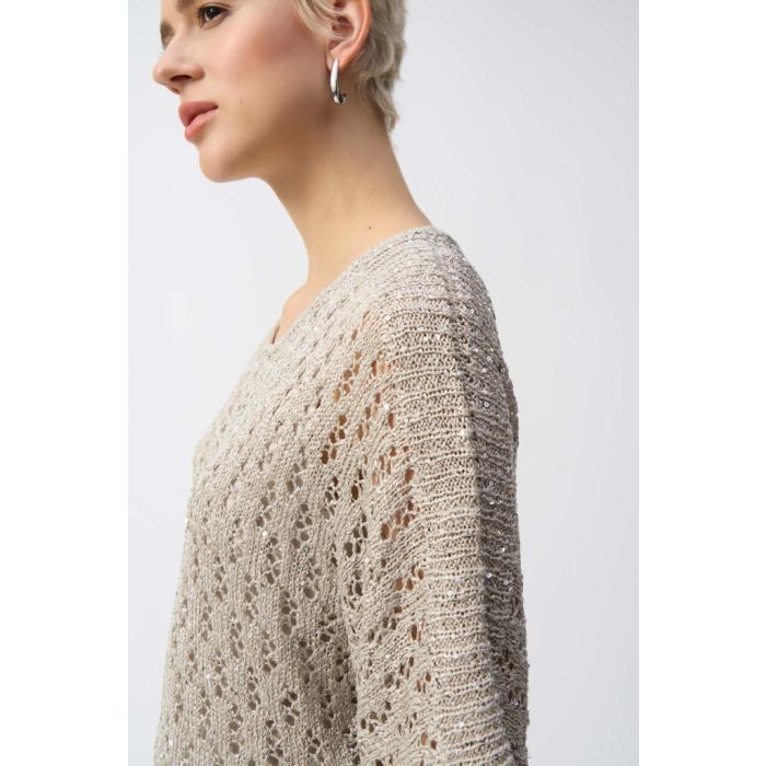 Pointelle-Pullover, champagner