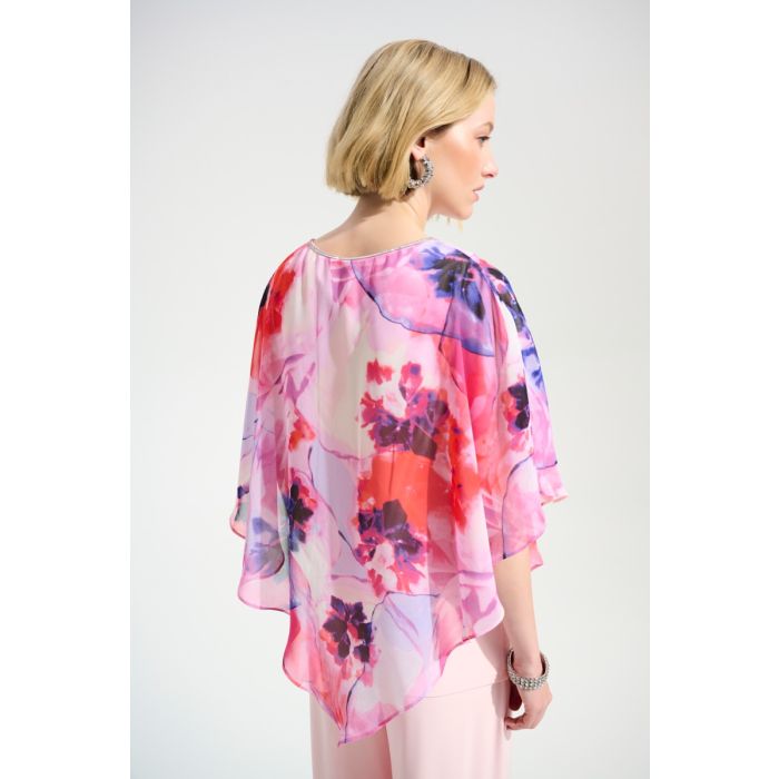 Da-Bluse mit Überwurf, altrose/multi