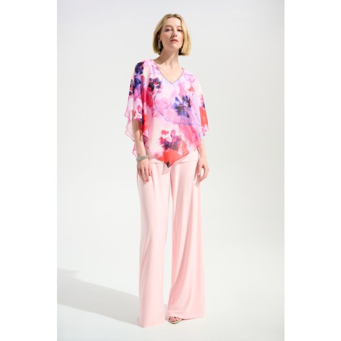 Da-Bluse mit Überwurf, altrose/multi