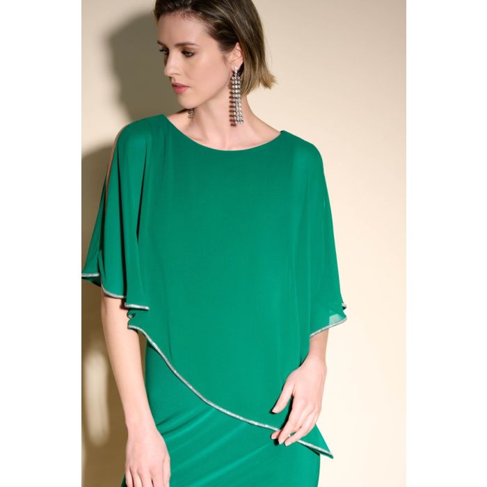 Kleid mit Überwurf, smaragd