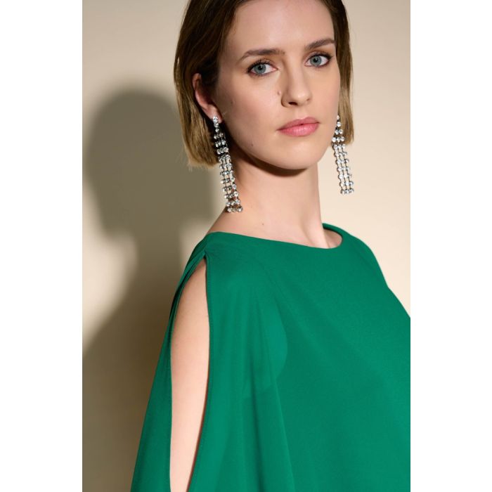 Kleid mit Überwurf, smaragd