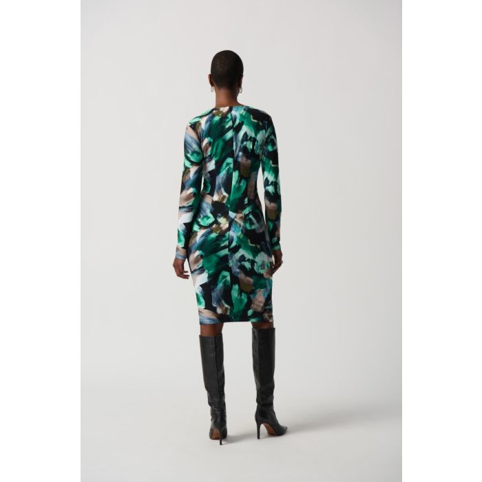 Jerseykleid mit Arm, schwarz/multi