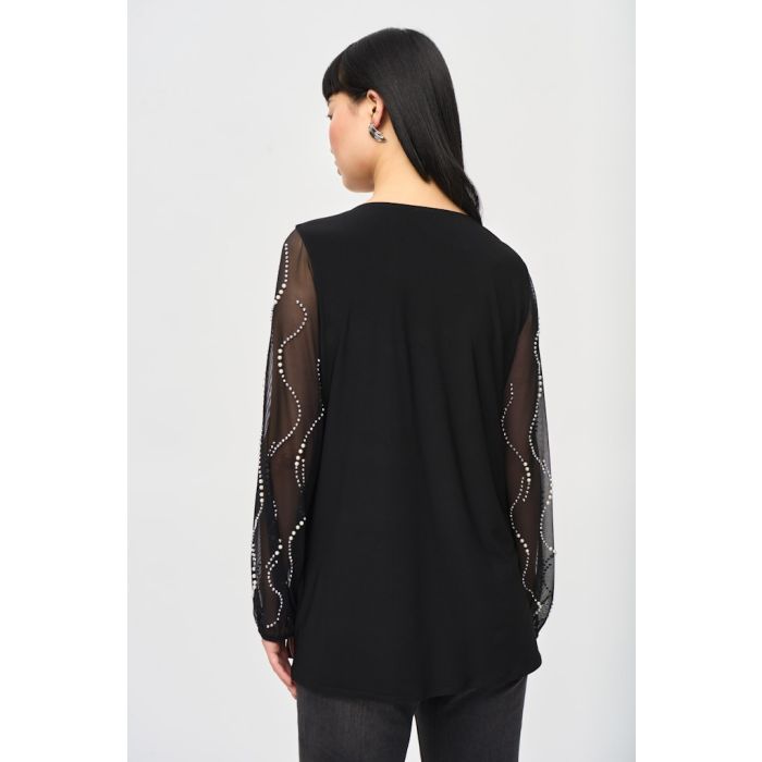 Tunika mit Perlen, black