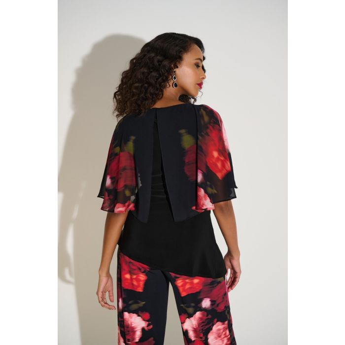 Shirt mit Chiffonarm, black/multi
