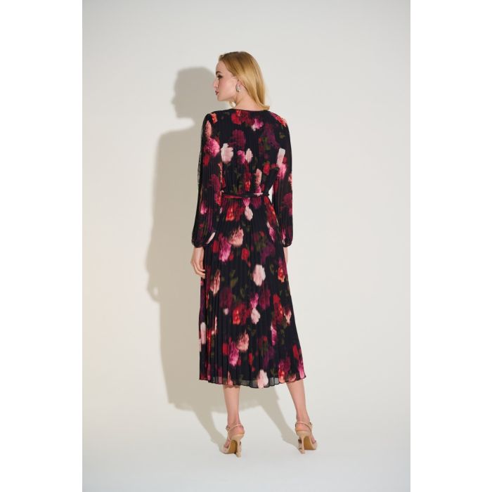 Plisseekleid, black/multi