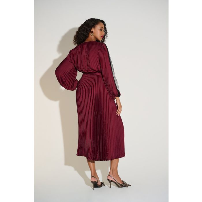 Plisseekleid, merlot