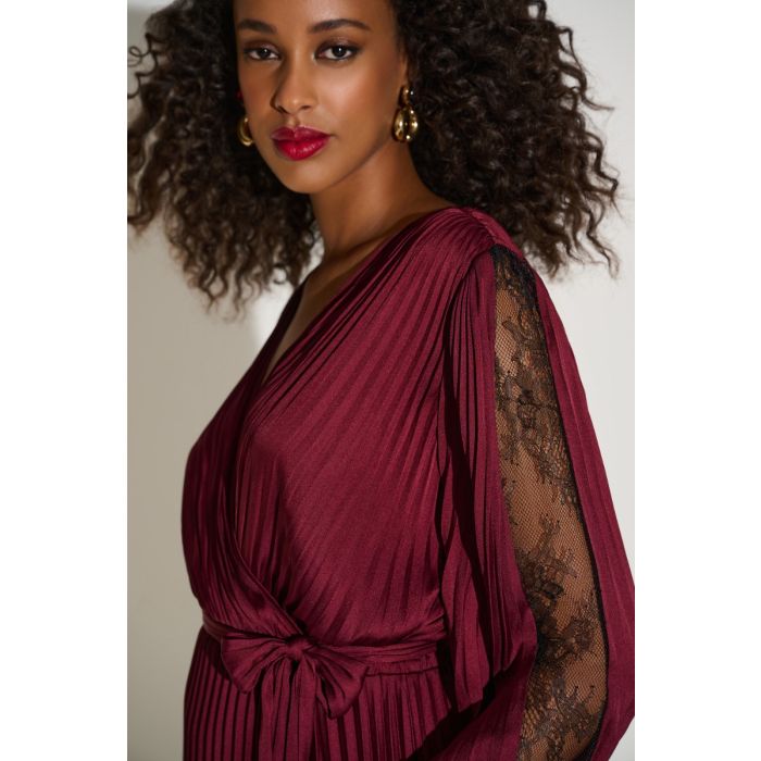 Plisseekleid, merlot