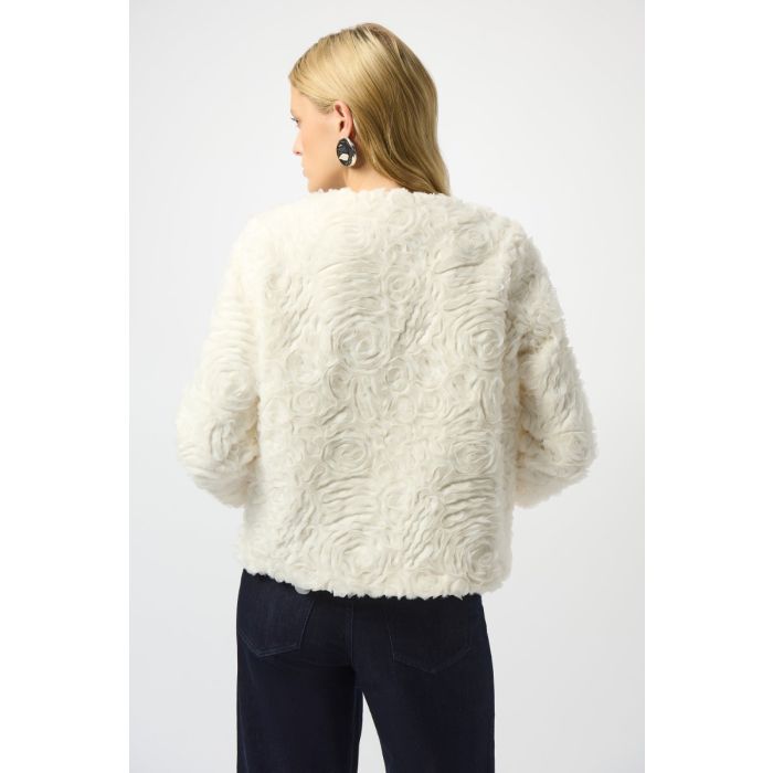 Da-Blazer, Plüsch/Rosen, offwhite