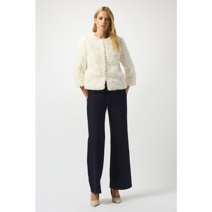 Da-Blazer, Plüsch/Rosen, offwhite