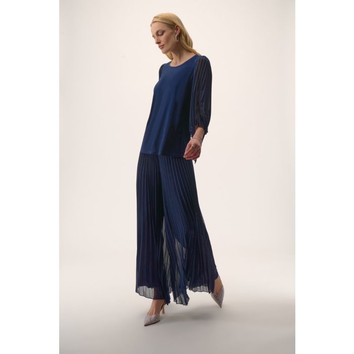 Da-Shirt mit Plisseearm, midnight blue
