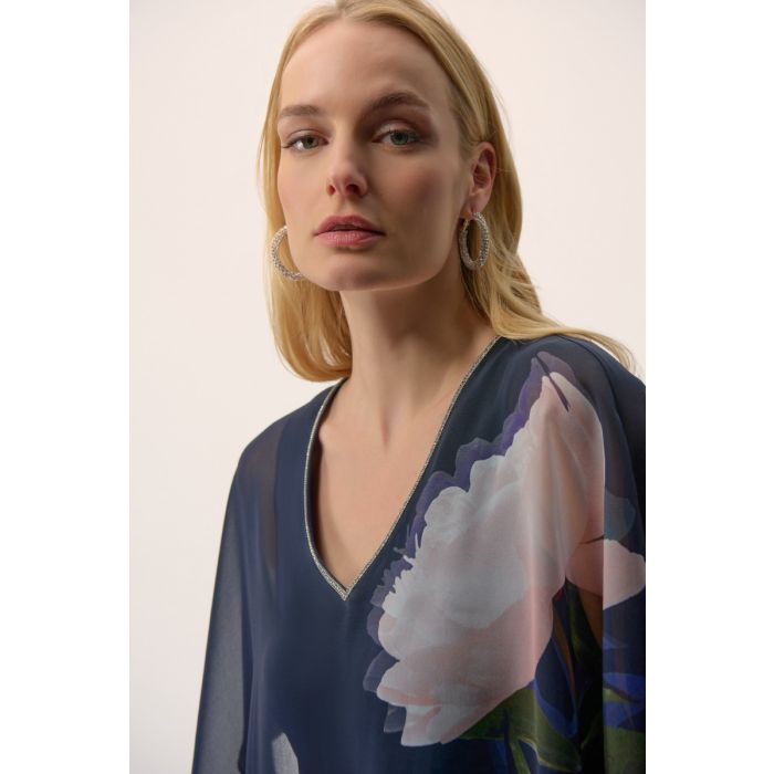 Da-Bluse mit Überwurf, midnight blue/multi