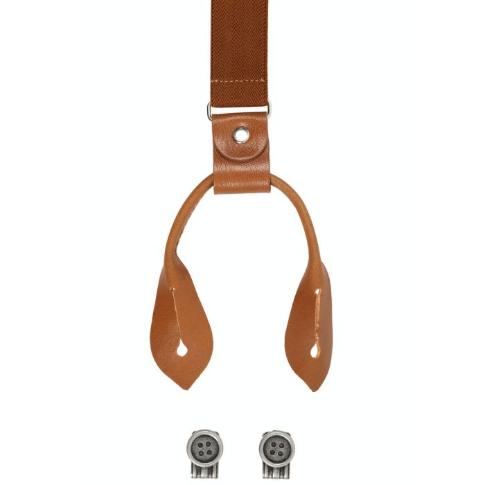 Hosenträger, Leder/Knöpfe, cognac