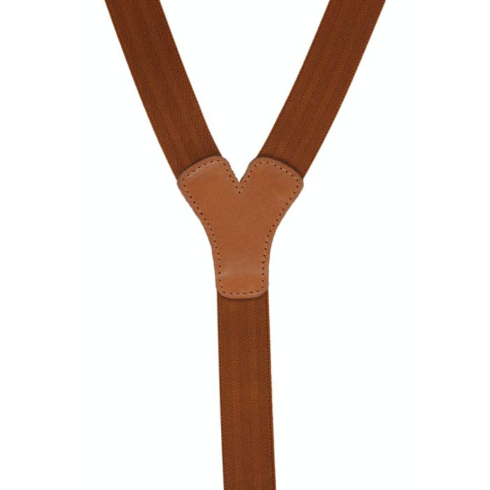 Hosenträger, Leder/Knöpfe, cognac