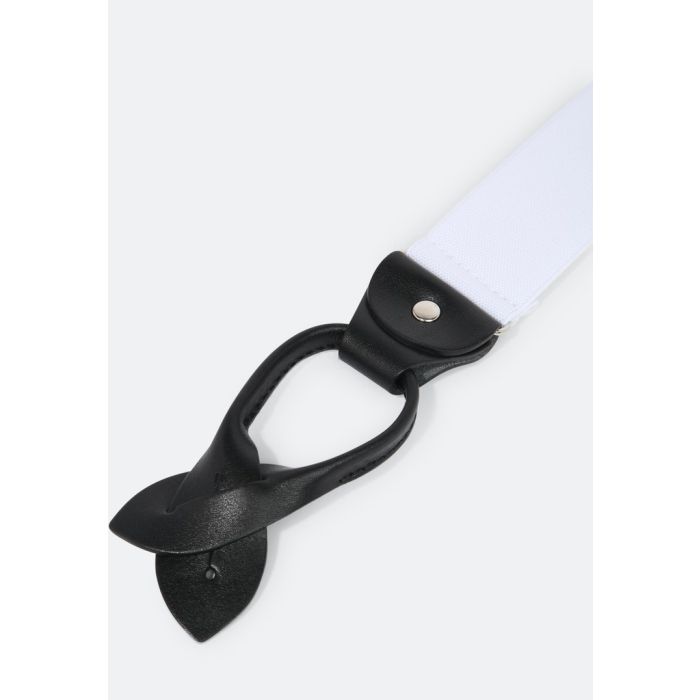 Hosenträger, Leder/Knöpfe, white/black