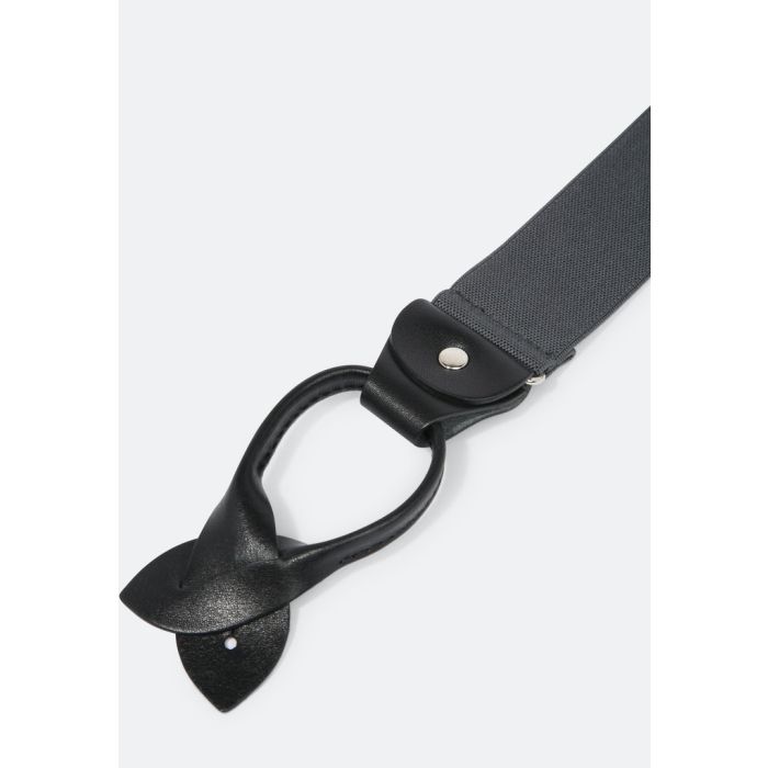 Hosenträger, Leder/Knöpfe, grey/black